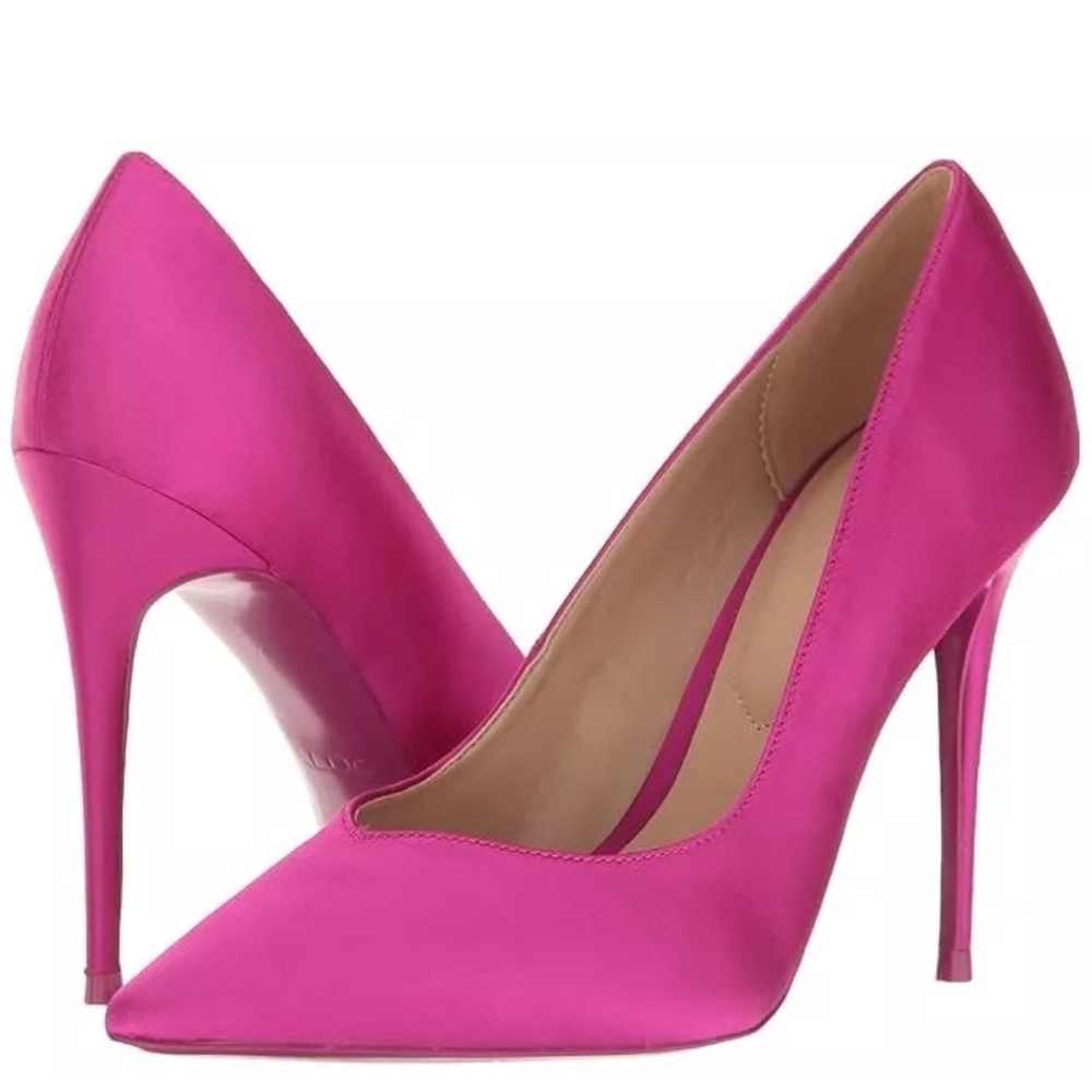 NWT Aldo Elegant Satin Pink Stiletto Heels